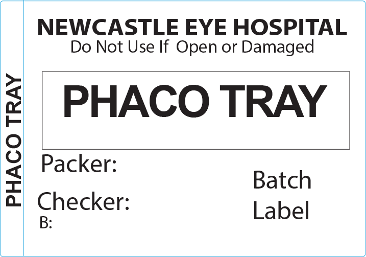 Phaco Tray - 50 x 35mm, Piggy Back Label, Black Print, 500 per roll - No Indicator