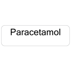 Paracetamol - 40 x 12, PAPER, Black print on White Label, 800 per roll