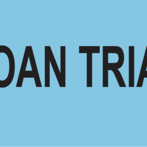 LOAN TRIAL- 70 x 40, PAPER, Black Print on Blue label, 500 per roll