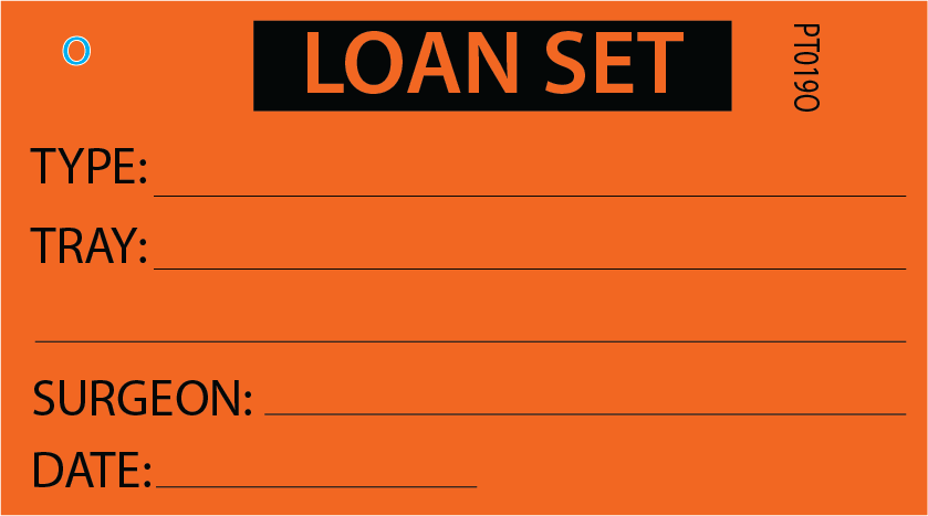 LOAN SET - 50 x 90, Black Print on Orange, 100 per pack with ties