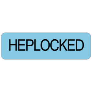 HEPLOCKED, PAPER, 40 x 12, Blackprint on Blue label, 800 per roll