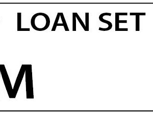 LOAN SET M - 90 x 50, Black print on White,100 per pack with ties