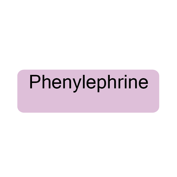 Phenylephrine, 40 x 12, PAPER, Black print on Violet Label, 800 per roll