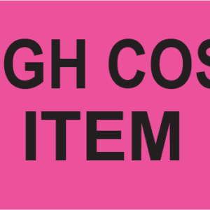 HIGH COST ITEM- 70 x 40 - PAPER, Black Print on Fluoro Pink Label, 500 Per Roll