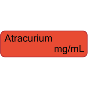 Atracurium mg/ml, 40 x 12, PAPER, Black print on Red Label, 800 per roll