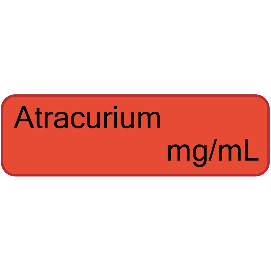 Atracurium mg/ml, 40 x 12, PAPER, Black print on Red Label, 800 per roll