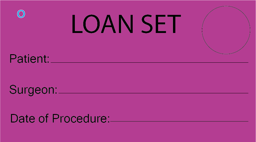 LOAN SET - 50 x 90, Black Print on Violet, 100 tags per pack with ties