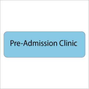 Pre-Admission Clinic - 12x40mm, PAPER, Black print on Blue Label, 800 per roll