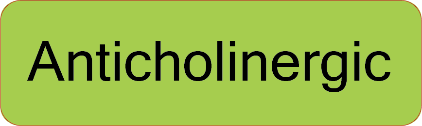 Anticholinergic, 40 x 12, PAPER, Black print on Green label , 800 per roll