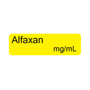 Alfaxan mg/mL, 40 x 12, PAPER, Black print on Yellow Label, 800 per roll