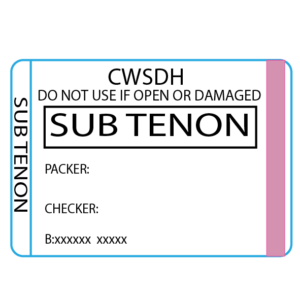 Sub Tenon - 50 x 35 , Black print on White piggyback Label with steam indicator 500 per roll
