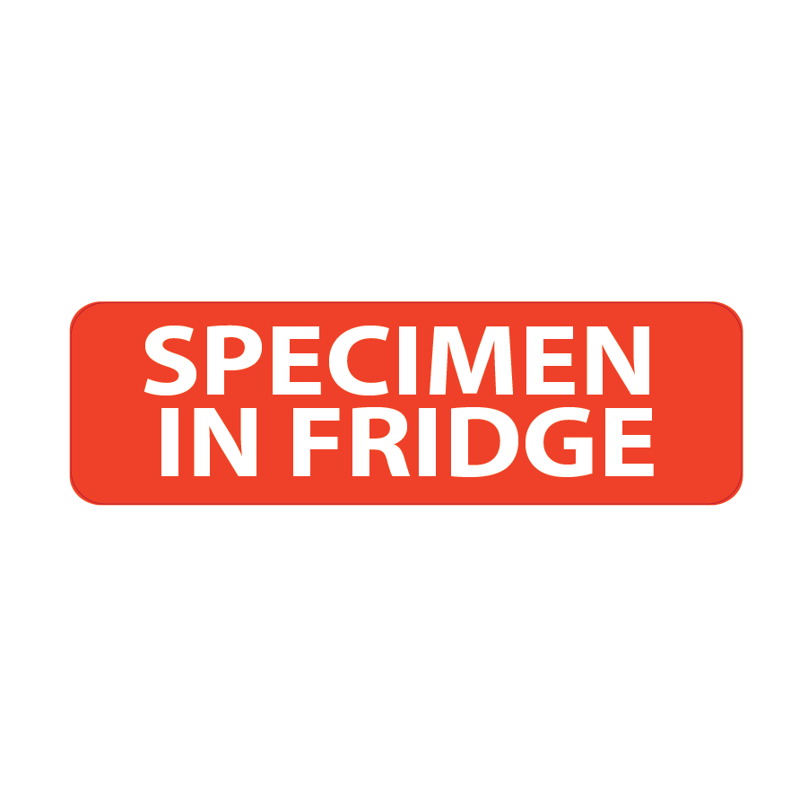 SPECIMEN IN FRIDGE -40 x 12, PAPER, White label Red print reversed, 800 per roll