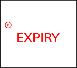 EXPIRY LABEL – Red print on White Label 1500/rl LABEL SIZE 16 x 18mm