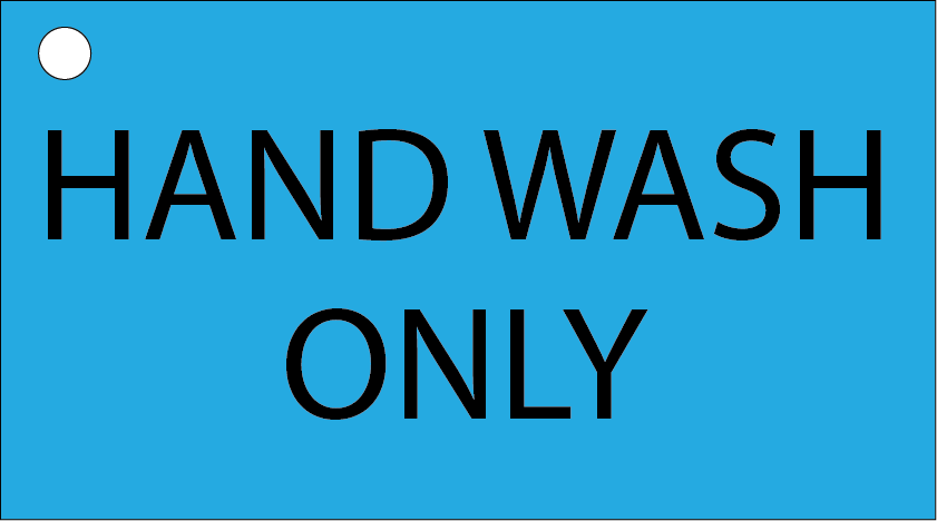 HAND WASH ONLY - 50 x 90, Black print on Blue, 100 per packet with ties