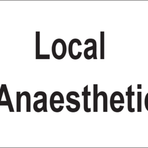 Local Anaesthetic - 27mm x 36mm Black Print on White Label, 400 per roll