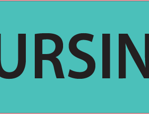 NURSING - 40 x 12, PAPER, Black print on Teal label , 800 per roll