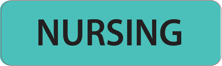 NURSING - 40 x 12, PAPER, Black print on Teal label , 800 per roll