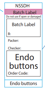 Endo buttons - Pre-printed white Piggy Back label with steam indicator 72mm x 35mm 500 per roll