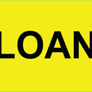 LOAN - 100mm x 80mm, PAPER, Black print on Fluoro Yellow label, 400 per roll