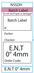 E.N.T 0° 4mm - Pre-printed white Piggy Back label with steam indicator 72mm x 35mm 500 per roll