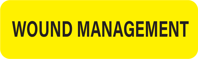 WOUND MANAGEMENT - 40 x 12 , PAPER, Black print on Fluoro Yellow Label, 800 per roll