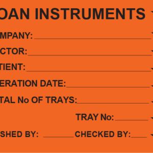 LOAN INSTRUMENTS (w/ stars) - PAPER, 100x80mm, Black Print on Fluoro Orange label, 400/roll