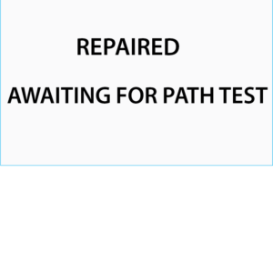 REPAIRED AWAITING FOR PATH TEST - 50 x 90, Black print on White, 100 per pack with ties