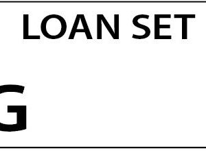 LOAN SET G - 90 x 50, Black print on WHITE,100 per packet with ties