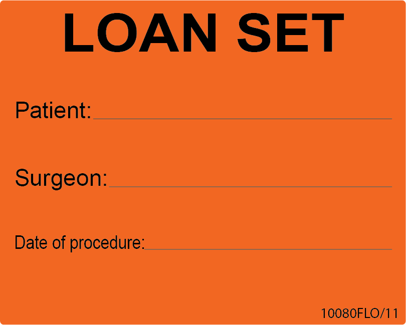 LOAN SET - PAPER, 100 x 80, Black print on Fluoro Orange label, 400 per roll