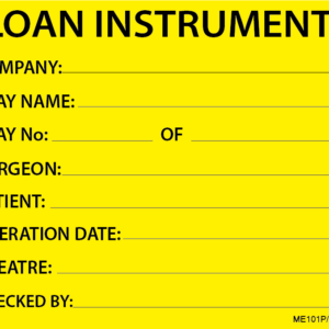 LOAN INSTRUMENT - 100 x 80, PAPER, Black print on Fluoro Yellow, 400 per roll