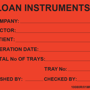 LOAN INSTRUMENTS - 100 x 80, PAPER, Black print on Red Label, 400 per roll