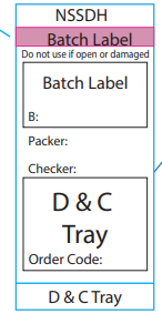 D & C Tray - Pre-printed white Piggy Back label with steam indicator 72mm x 35mm 500 per roll