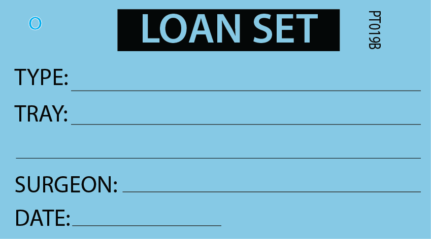LOAN SET - 50 x 90, Black Print on Blue, 100 per pack with ties