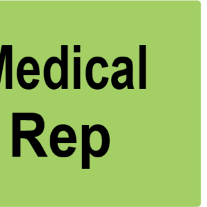 Medical Rep- 43mm x 55mm, PAPER, Black print on Green label, 400 per roll