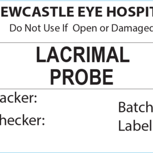 LACRIMAL PROBE Piggy Back Label printer 50 x 35 mm 500 per roll - No indicator