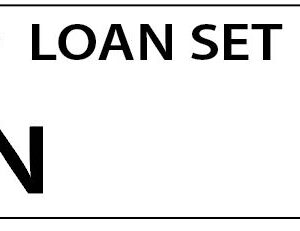 LOAN SET N - 90 x 50, Black print on White,100 per pack with ties