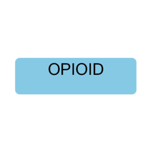 OPIOID - 40 x 12, PAPER, Black print on Blue Label, 800 per roll