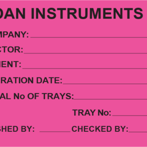 LOAN INSTRUMENTS (w/ stars)- 100x80, PAPER, Black print on Fluoro Pink Label, 400/roll