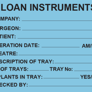 LOAN INSTRUMENTS- PAPER, 100 x 80, Black Print on blue Label, 400 per roll