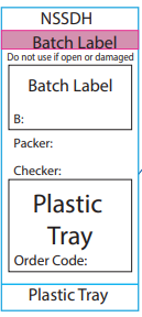 Plastic Tray - Pre-printed white Piggy Back label with steam indicator 72mm x 35mm 500 per roll