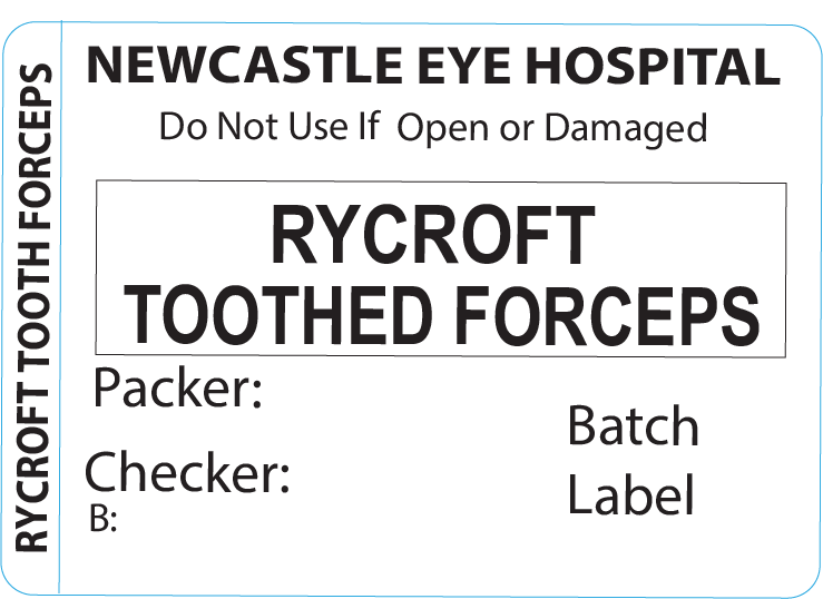 RYCROFT TOOTHED FORCEPS Piggy Back Label printer 50 x 35 mm 500 per roll - No indicator