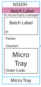 Micro Tray - Pre-printed white Piggy Back label with steam indicator 72mm x 35mm 500 per roll