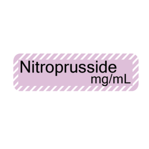 Nitroprusside mg/mL, 40 x 12, PAPER, Black print on Violet/White diag stripe Label, 800 per roll