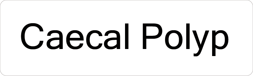 Caecal Polyp- 40 x 12, PAPER, Black print on White Label, 800 per roll