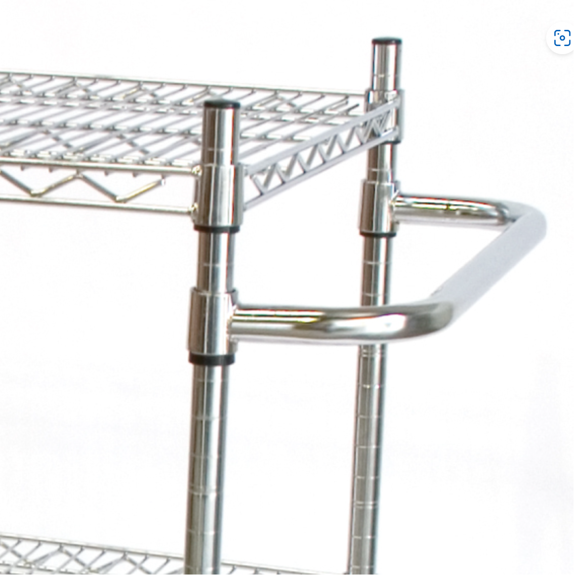 CHROME HANDLE FOR 460MM WIDE SHELVING OR TROLLEY