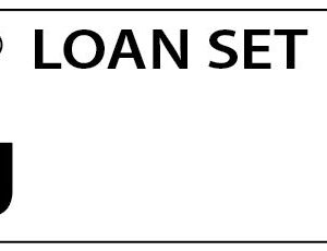 LOAN SET J - 90 x 50, Black print on White,100 per pack with ties
