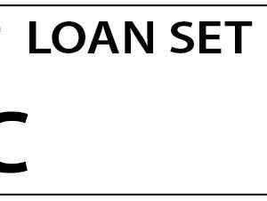 LOAN SET C - 90 x 50, Black print on White,100 per pack with ties