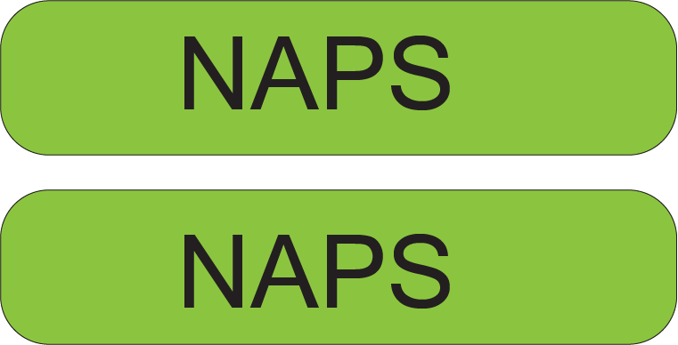 NAPS - Black on Light Green - 8 x 35mm, 1,000 Per Roll.