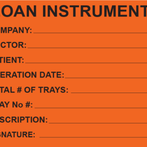 LOAN INSTRUMENTS - 100 x 80, PAPER, Black Print on Fluoro Orange label, 400 per roll