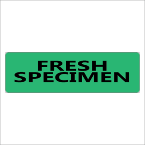Fresh Specimen - 40 x 12 , PAPER, Black print on Fluoro Green Label, 800 per roll